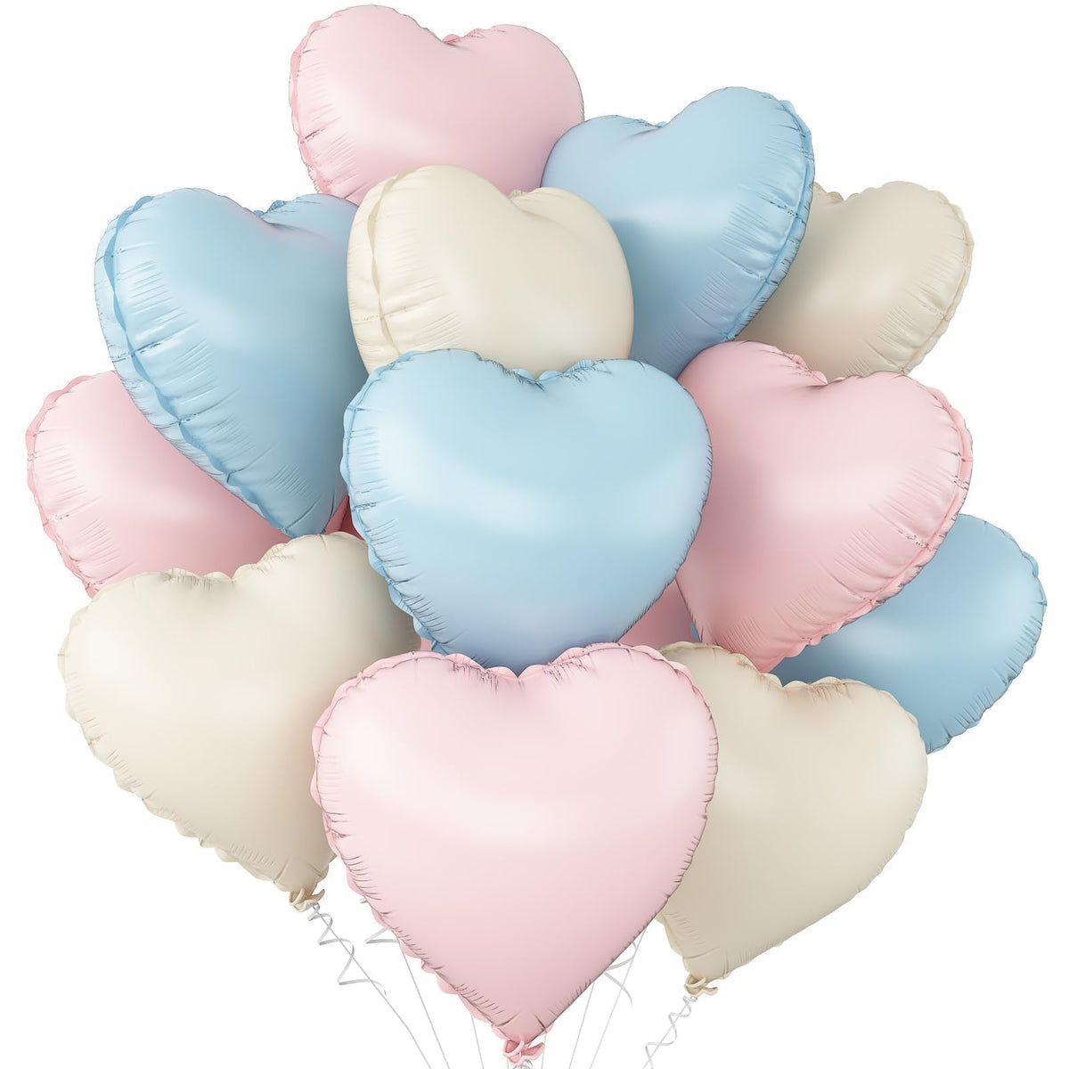 Adorely cream-white heart balloon 18in angle1, soft baby shower decor.