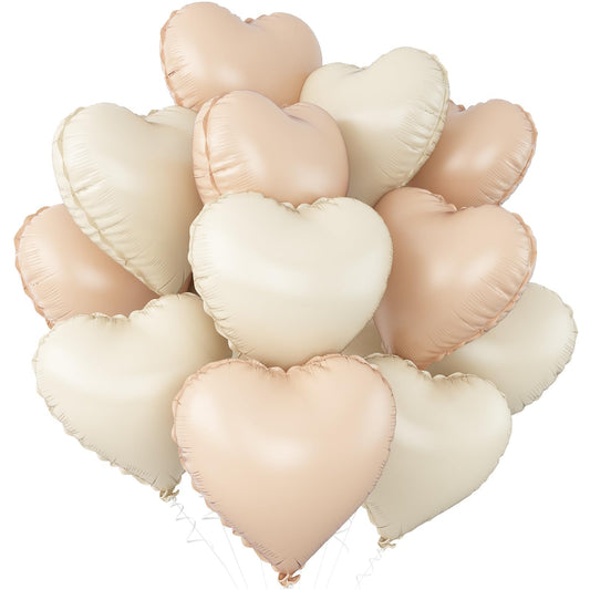 Adorely cream-white heart balloon, 18-inch, ideal for elegant baby showers.