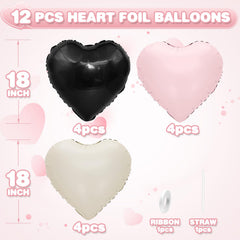 Adorely cream white heart foil balloons add elegant contrast to events