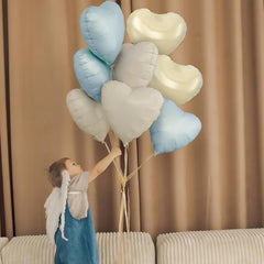 Adorely cream white heart foil balloons create timeless wedding decor