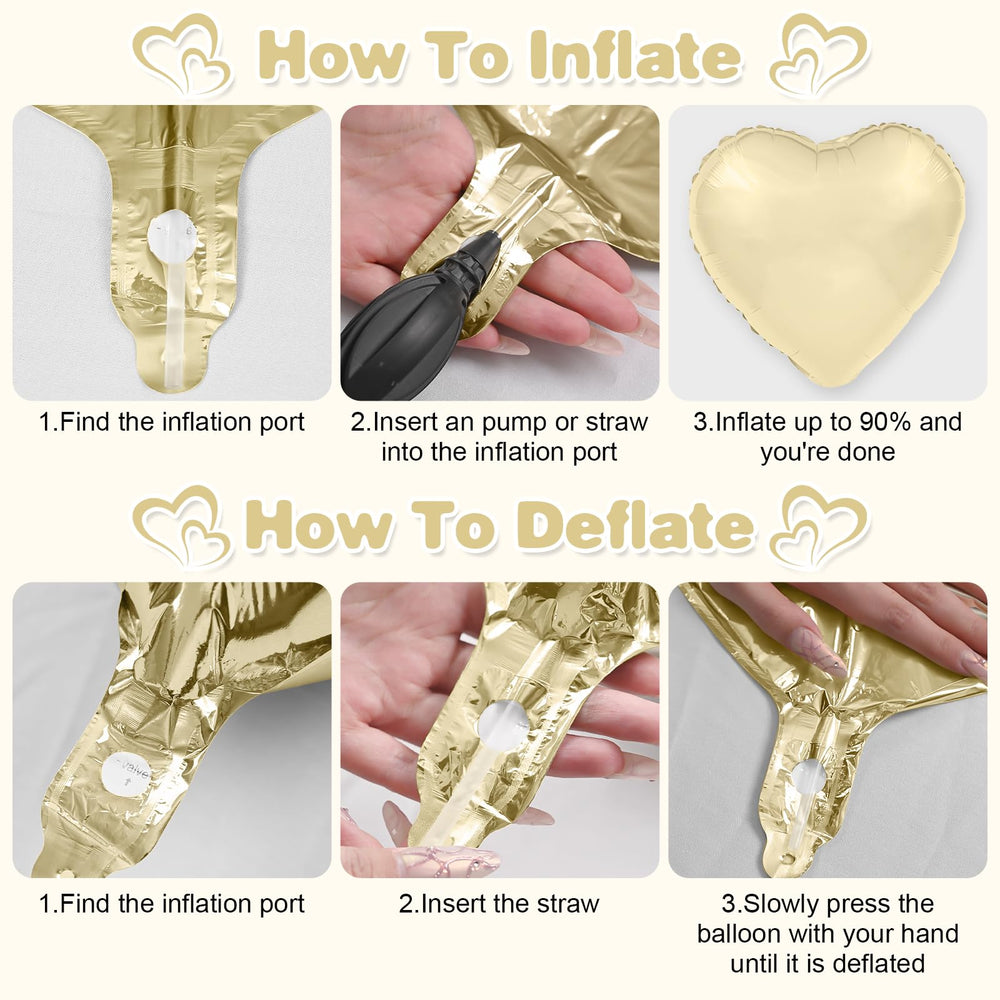 Adorely easy inflation foil heart balloon with straw included for quick setup.