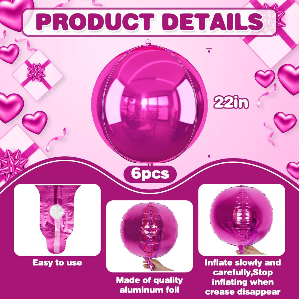 Adorely giant 4D round balloon 22inch closeup, a striking centerpiece accent.
