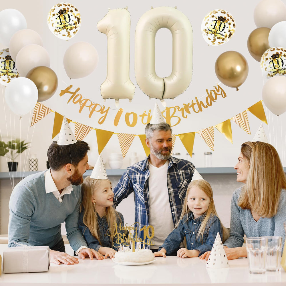 Adorely gold foil number 10 balloon for festive photos