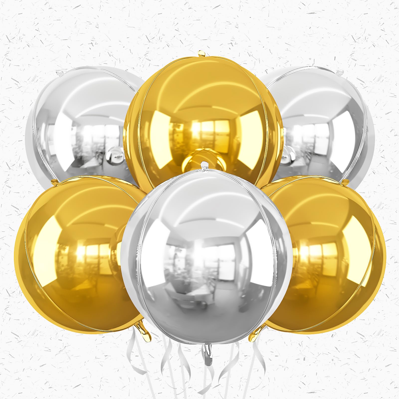 Adorely gold silver round foil balloons 18 inch with shiny metallic finish for celebrations