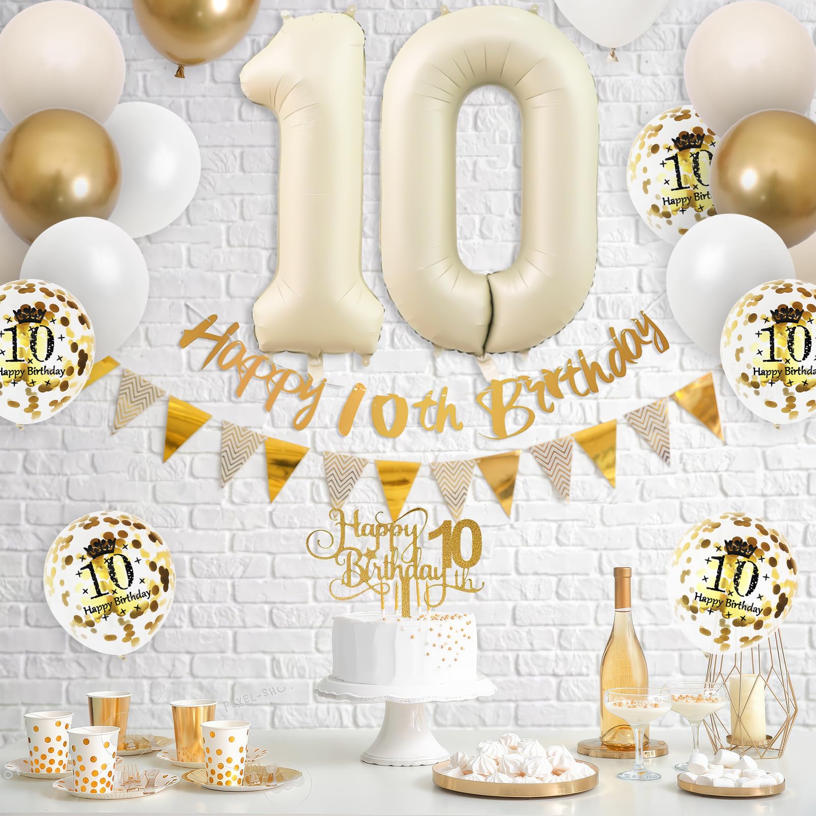 Adorely happy 10th birthday cake topper for celebrations