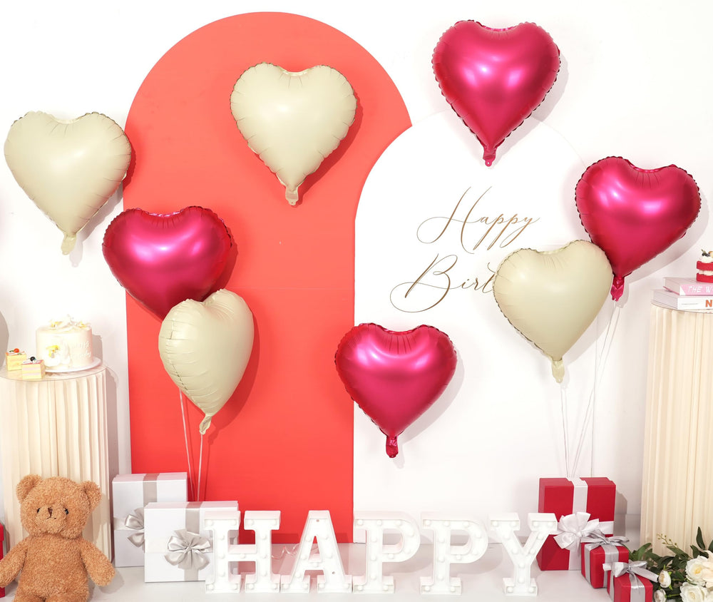 Adorely heart-shaped balloon creates a photo backdrop for parties