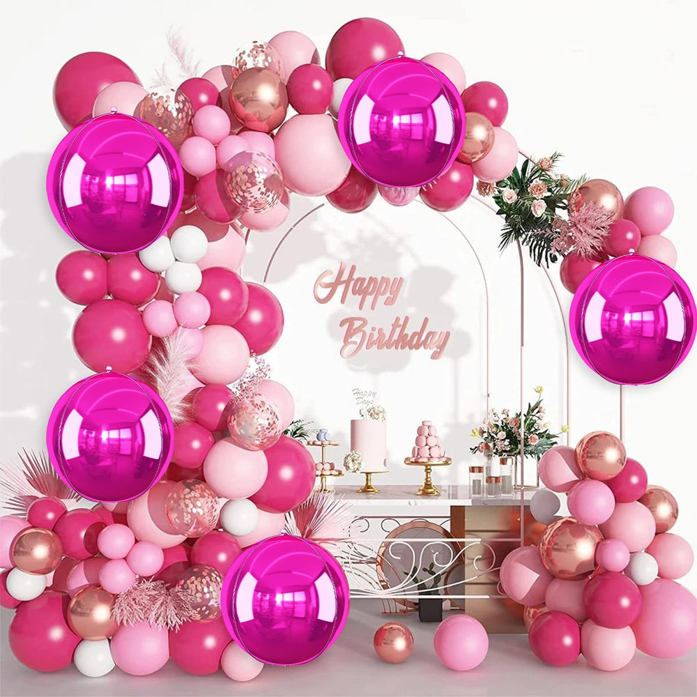 Adorely hot pink foil balloons suitable for multiple uses and setups.