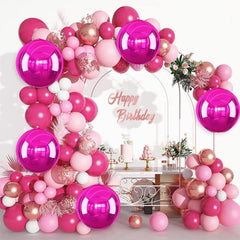 Adorely hot pink foil balloons suitable for multiple uses and setups.