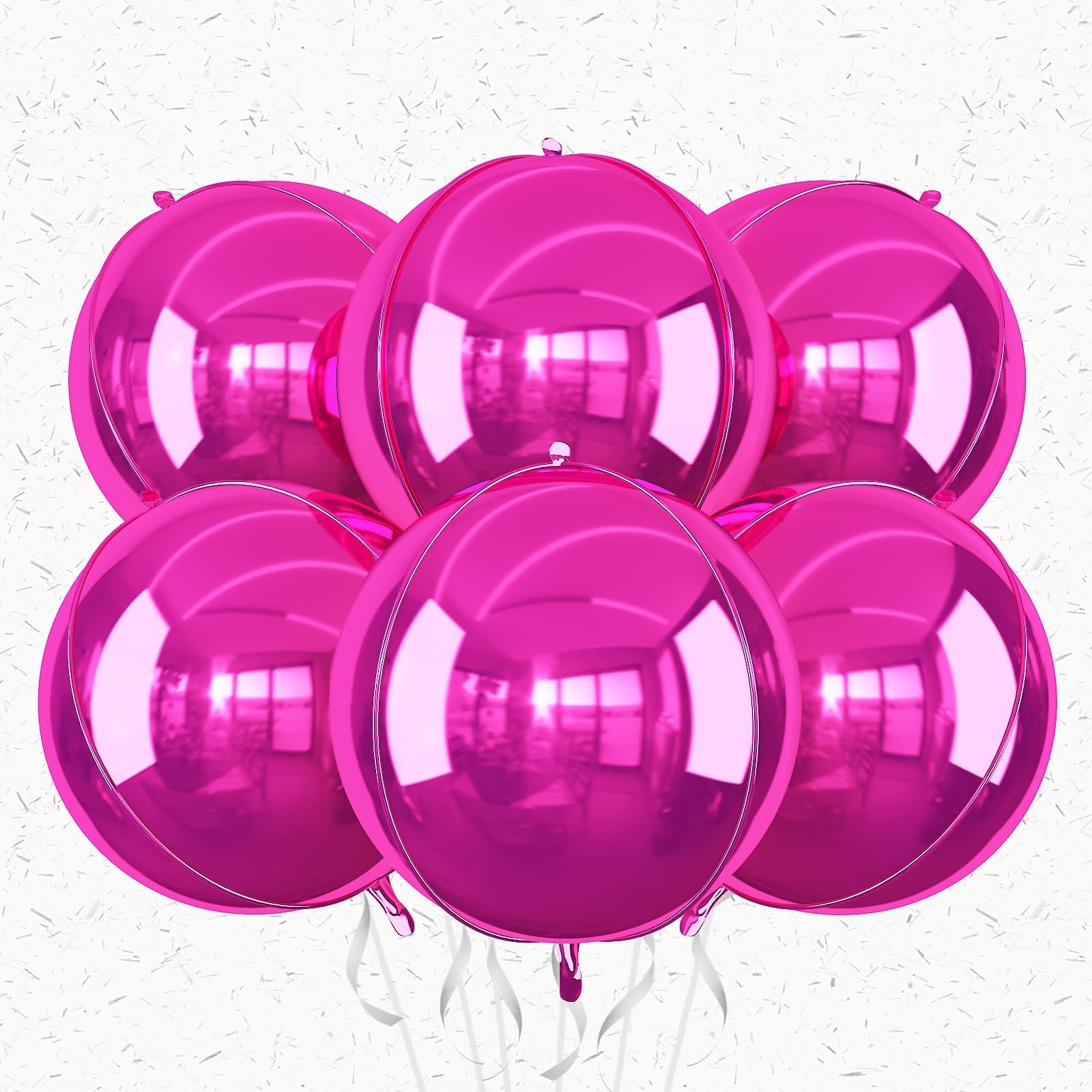 Adorely hot pink round foil balloon 22inch 6pcs for vibrant party backdrops.