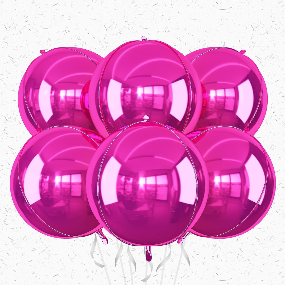 Adorely hot pink round foil balloon 22inch 6pcs for vibrant party backdrops.