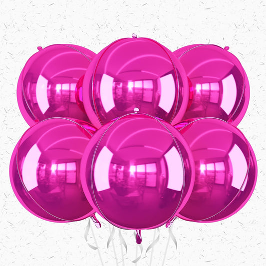 Adorely hot pink round foil balloon 22inch 6pcs for vibrant party backdrops.