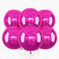 Adorely hot pink round foil balloon 22inch 6pcs for vibrant party backdrops.