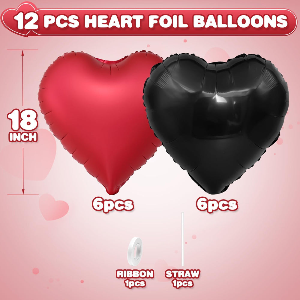 Adorely metallic red heart balloons provide bold contrast for celebrations