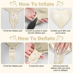 Adorely 18inch cream heart balloons, reusable decor to reduce waste.