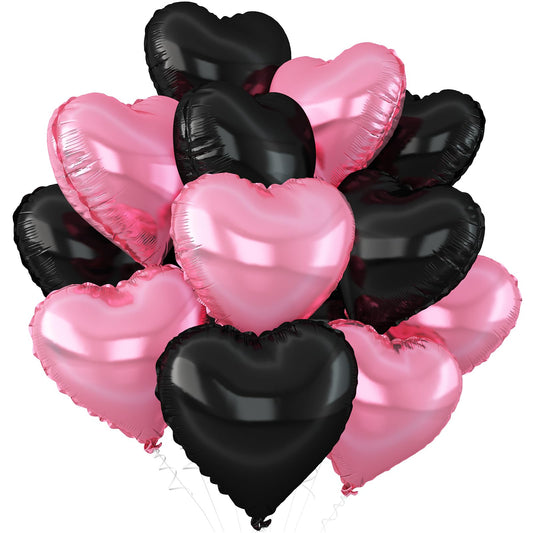 Adorely pink black heart balloon for baby showers