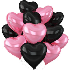 Adorely pink black heart balloon for baby showers