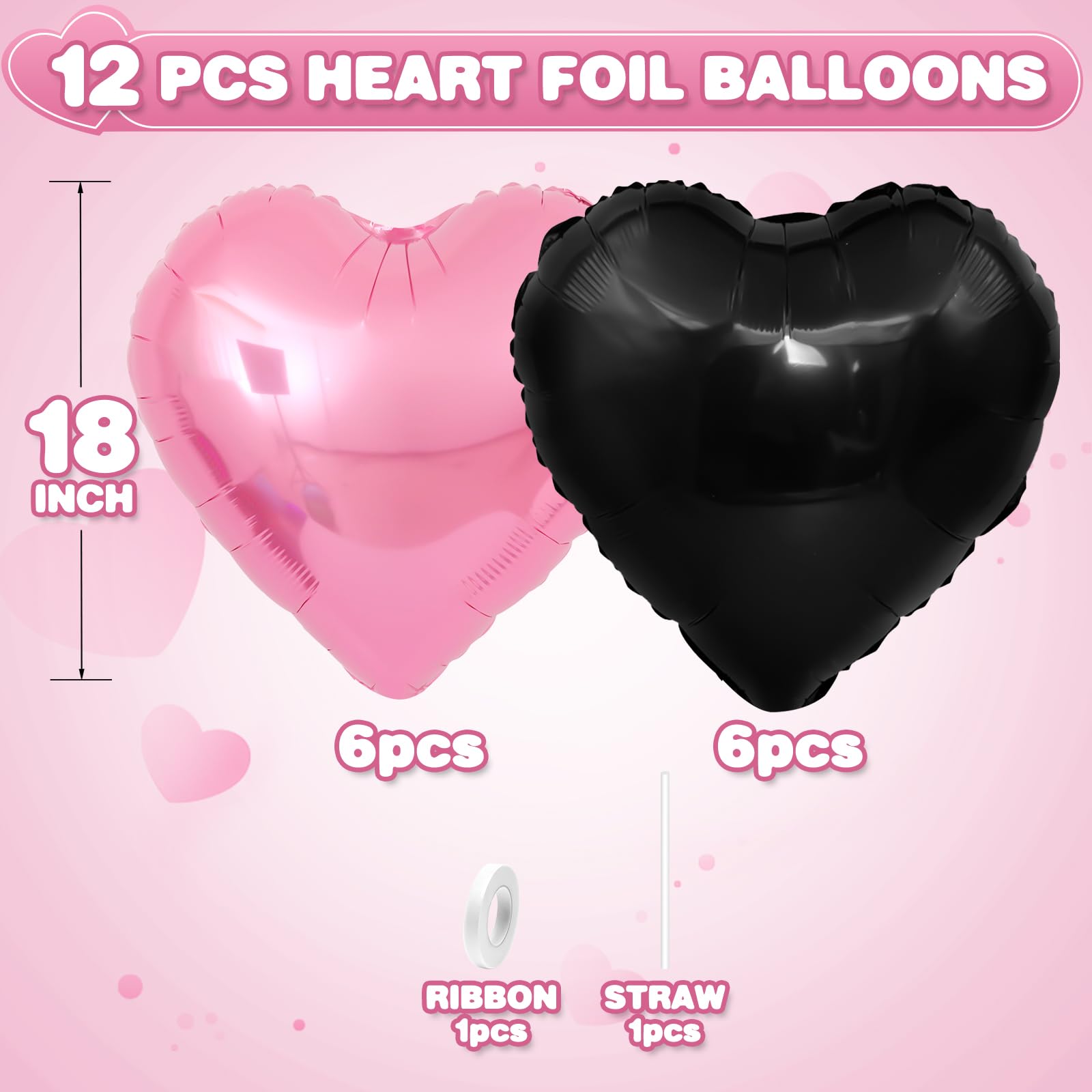 Adorely two-tone heart foil balloon for wedding decor