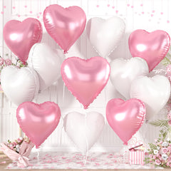 Adorely pink heart foil balloon, 18 inches, ideal for baby shower decor.