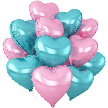 Adorely pink heart foil balloon adds soft shimmer for Mermaid birthday.