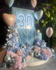 Adorely pink heart foil balloon arrangement enhances party decor and gifts