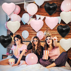 Adorely pink heart foil balloons create soft romantic ambiance for celebrations
