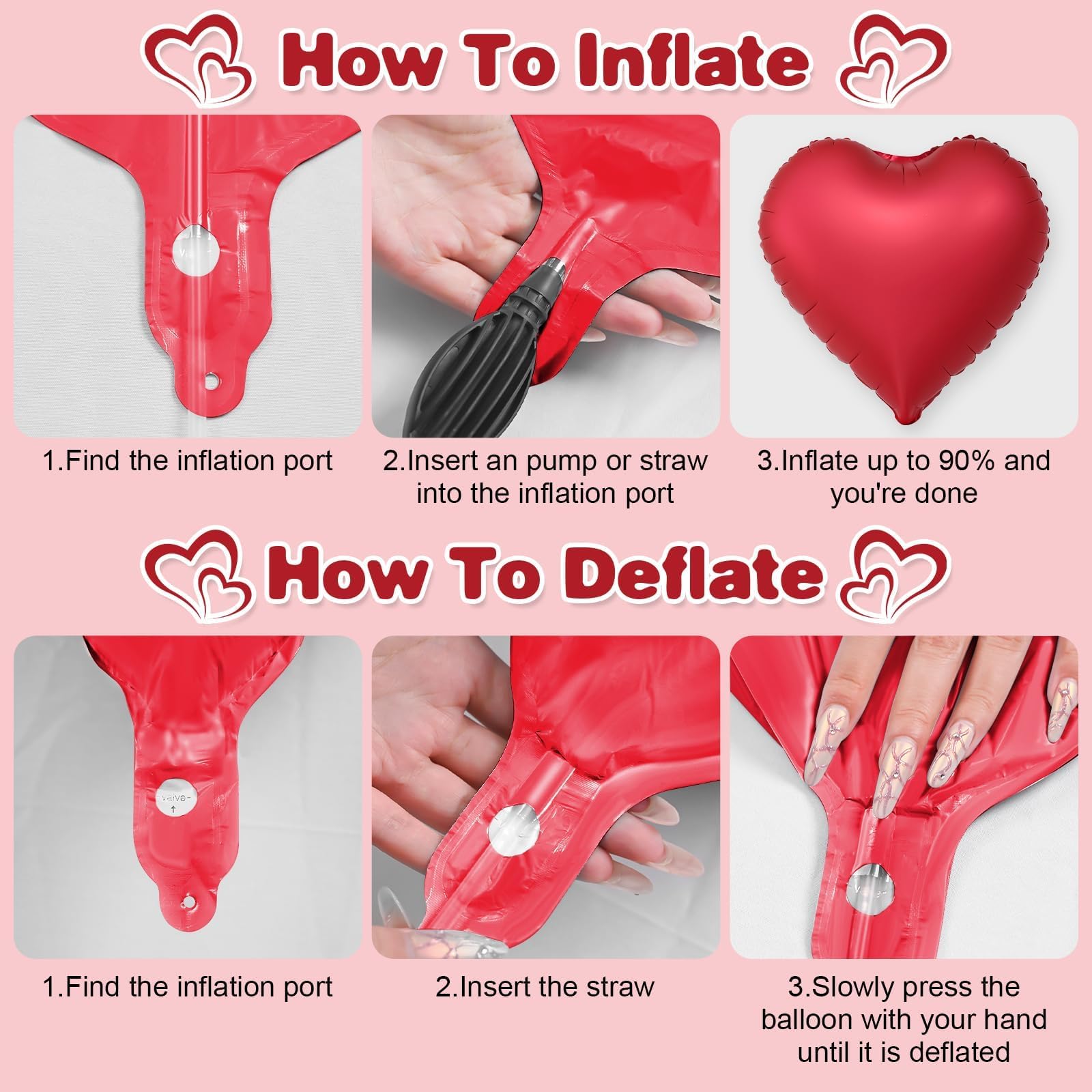 Adorely red and cream heart balloons brighten romantic event themes