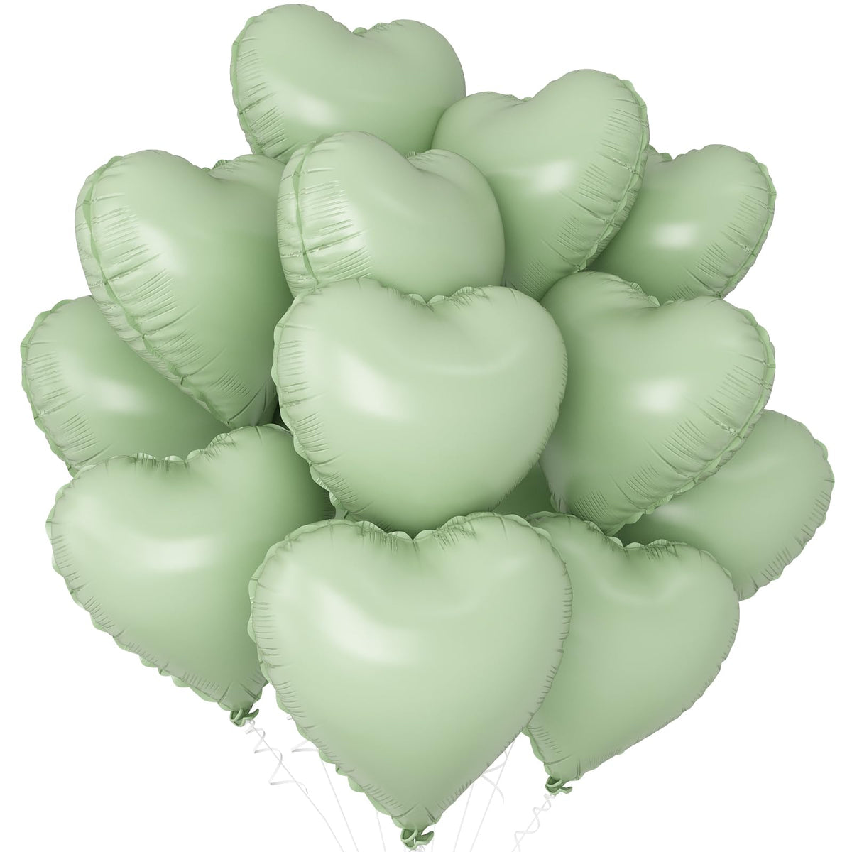 Adorely sage green heart balloons, 18 inch, ideal for a baby shower backdrop