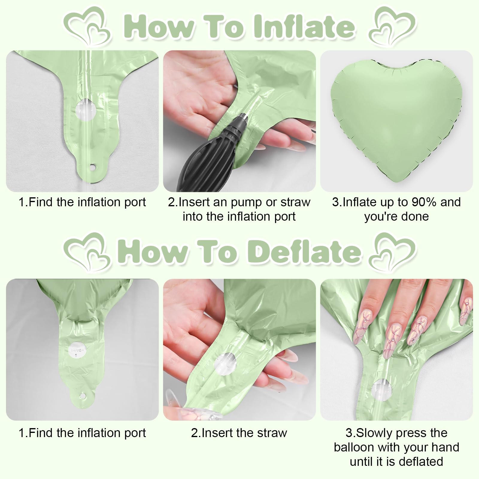 Adorely sage green balloons used as a chic photo backdrop