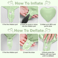 Adorely sage green balloons used as a chic photo backdrop