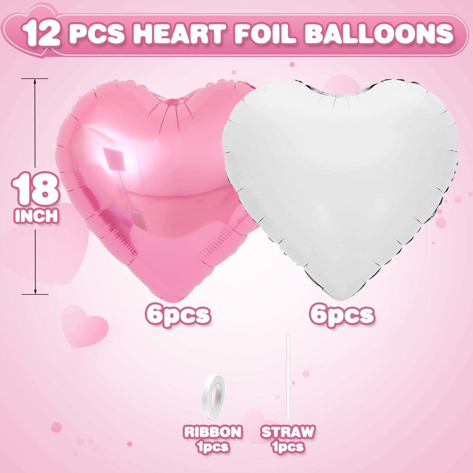 Adorely white heart foil balloon, 18 inches, perfect for weddings or anniversaries.