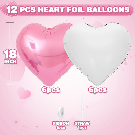 Adorely white heart foil balloon, 18 inches, perfect for weddings or anniversaries.