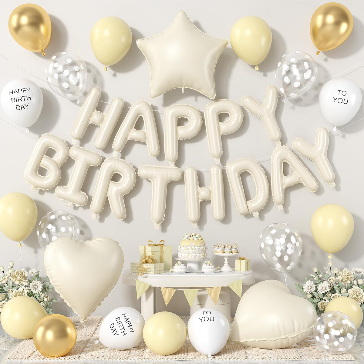 Adorely pastel yellow birthday banner enhances soft, inviting ambiance for party backdrops.