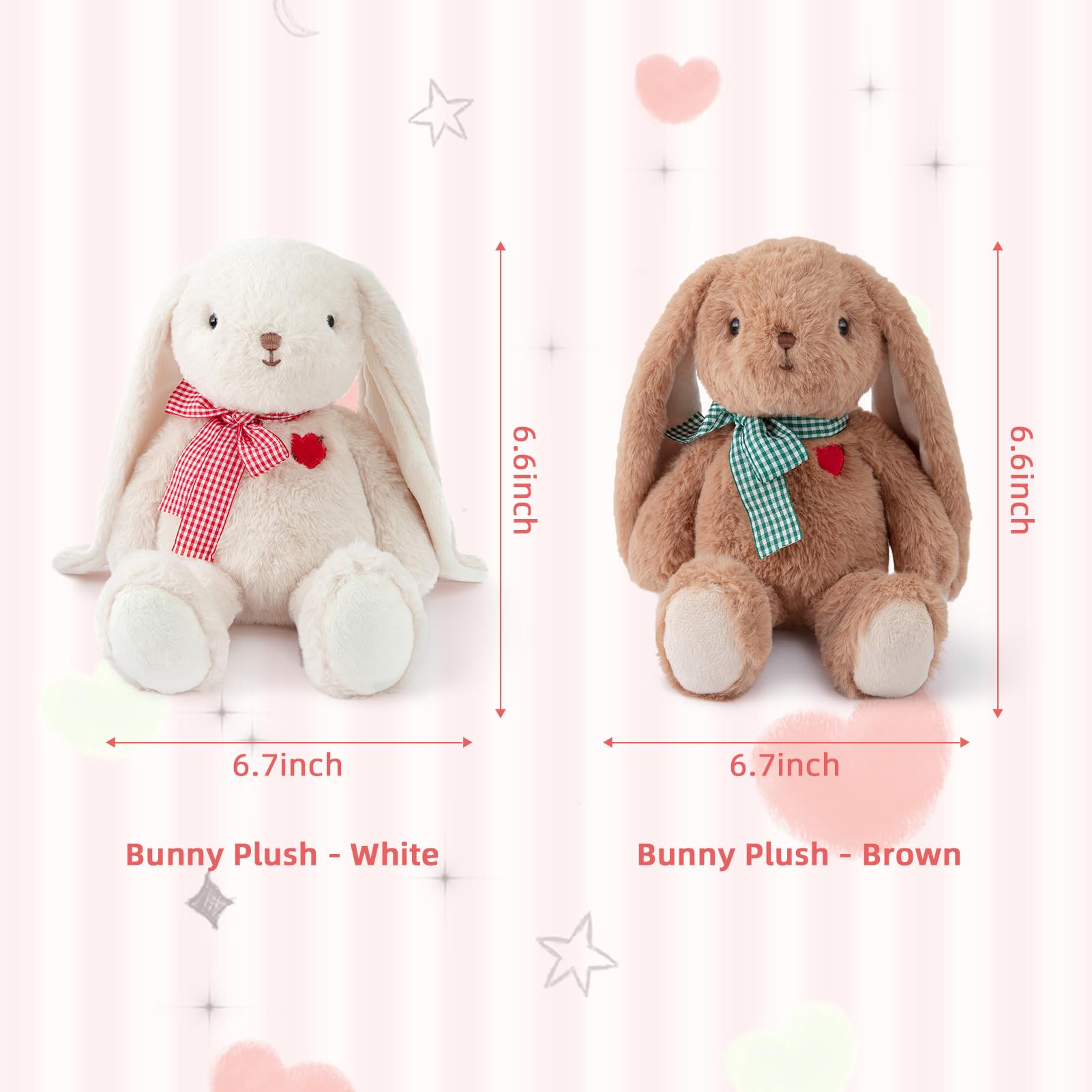 Adorlynetty safe bunny plush uses non-removable parts for peace of mind