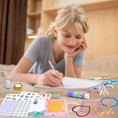 ADUSRIZ scissors, glue, and stencil set for neat crafting sessions