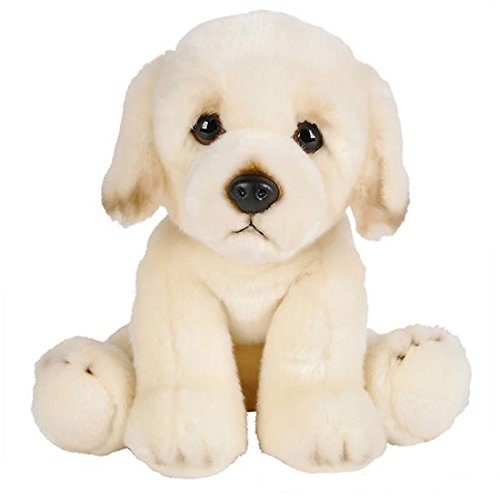 Adventure Planet golden retriever plush serves as a loyal playtime companion.