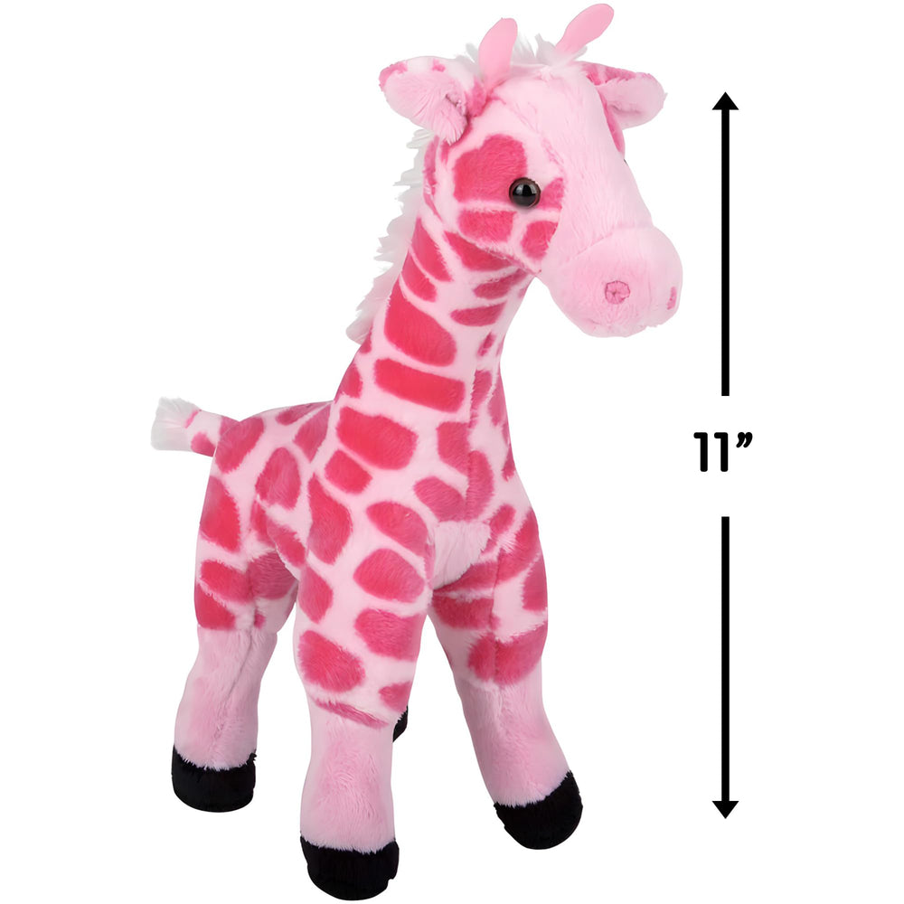 Adventure Planet pink giraffe plush with soft fabric, ideal for comforting hugs.