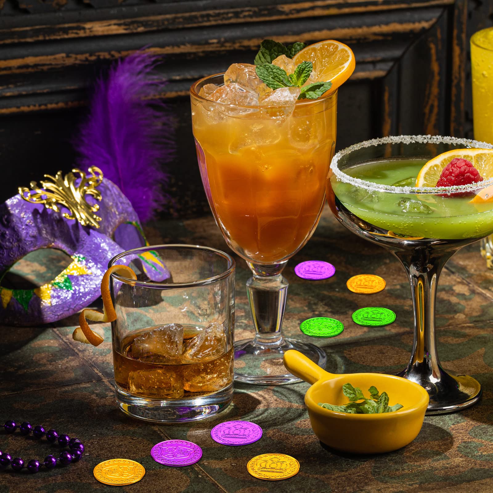 ADXCO Mardi Gras coins packaging showing bulk set for events.