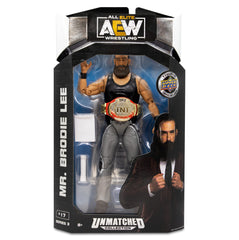 AEW Brodie Lee in dark order gear showcases collectible detail for fans and display shelves.