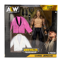AEW Jericho figure with microphone accessory, great for recreating entrances.