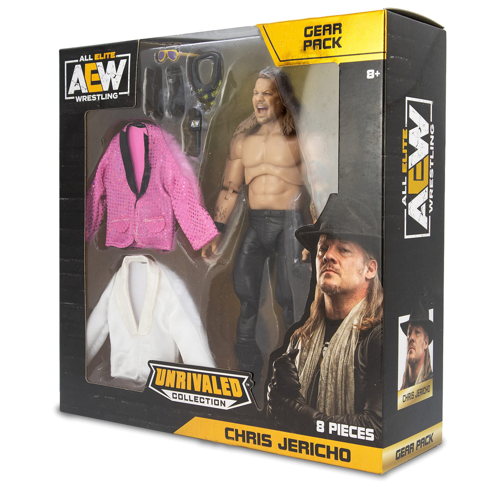 AEW Jericho gear extras including swappable hands expand posing options.