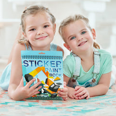 AEAHALY car ride setup with kids using stickers for quiet entertainment.