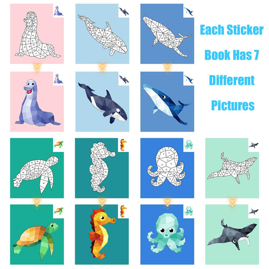 AEAHALY Sticker by Number Ocean Animals builds color and number recognition.