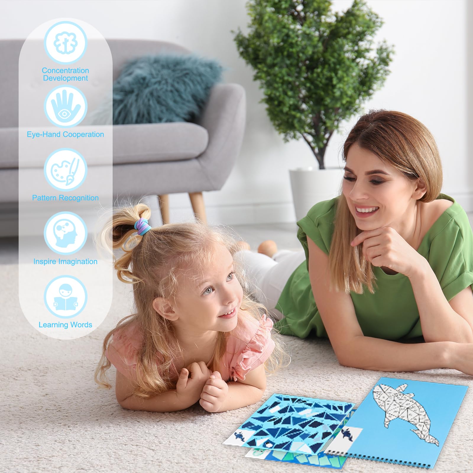 AEAHALY Travel-friendly sticker book keeps little hands busy on flights.