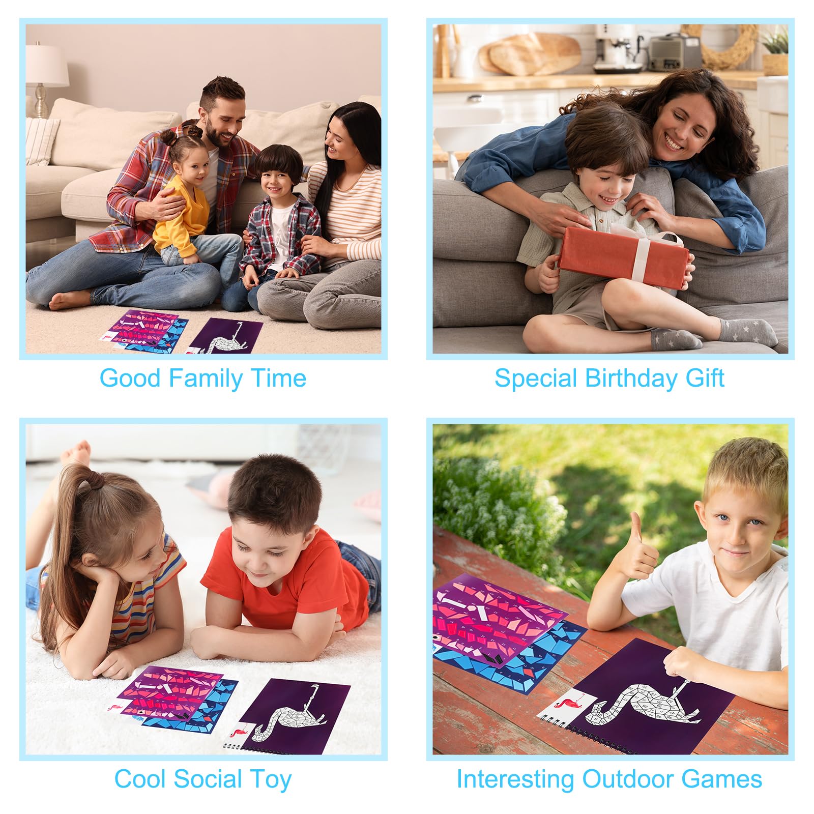 AEAHALY Sticker Book Perforated Pages: easy to tear for sharing or framing keepsakes.