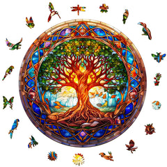 Aeekdook Tree of Life puzzle front view, 200 pieces for mindful relaxation.