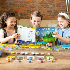 AEG Cascadia Junior box art and contents ready to play.