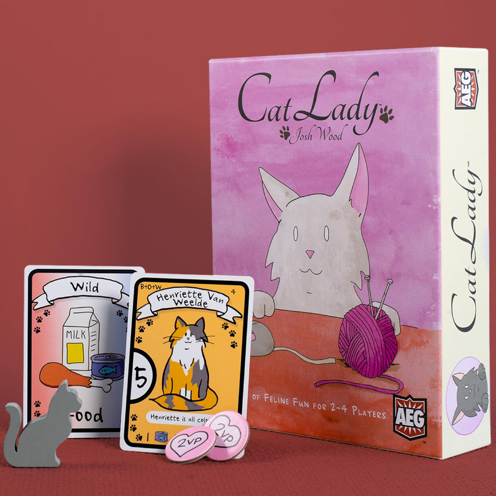 AEG Cat Lady cat illustrations enliven cards and keep players engaged.