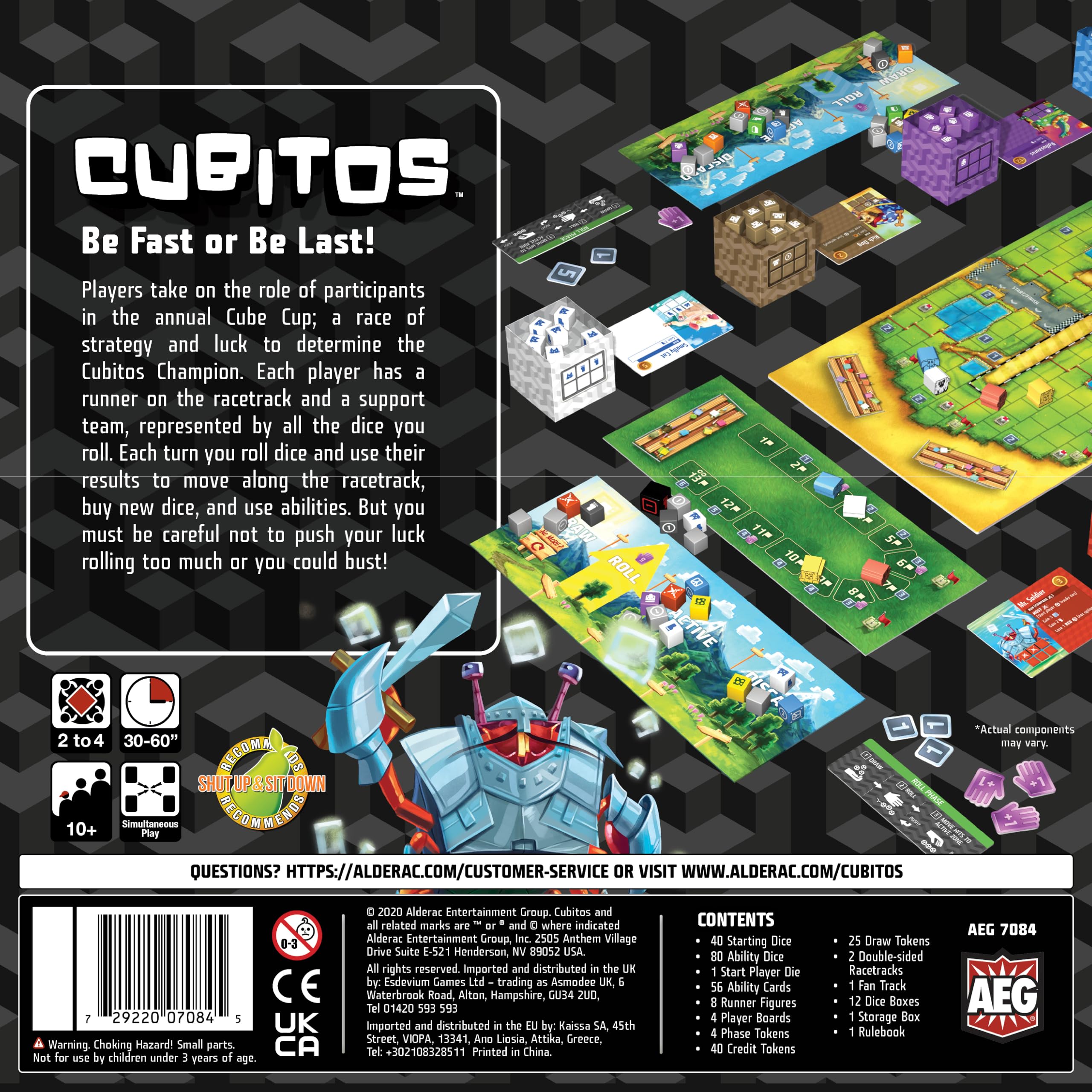 AEG Cubitos cube cup track setup showing race path and components.