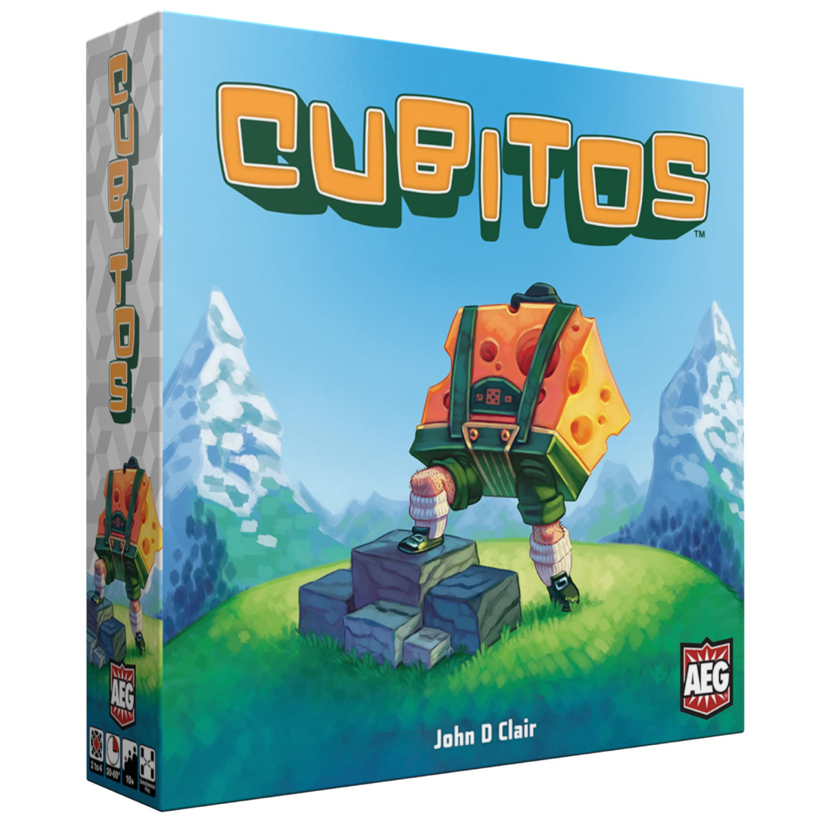 AEG Cubitos gameplay with colorful dice racing across the table for family fun.