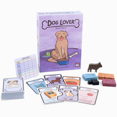 AEG Dog Lover tricks card close-up illustrating training opportunities and scoring.